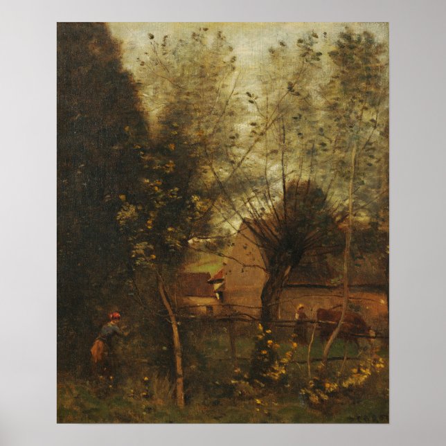 Poster Corot - Cena de Fazenda (Frente)