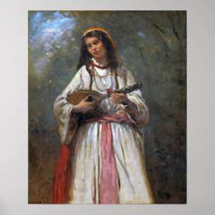 Poster Corot - Cigano com Mandolin