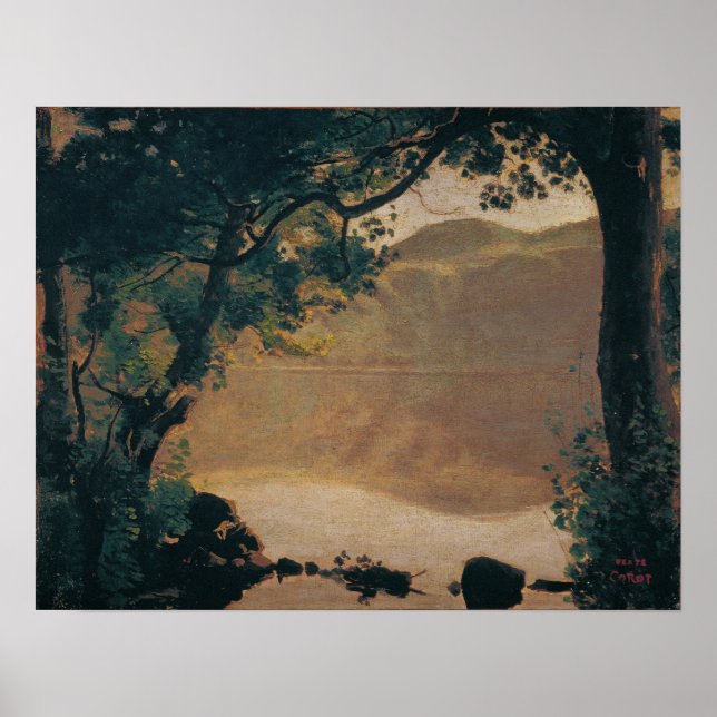Poster Corot - Lago Nemisee (Frente)