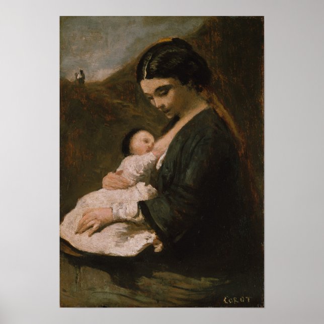 Poster Corot - Mãe e Filho (Frente)