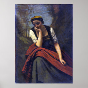 Poster Corot - Meditação feminina