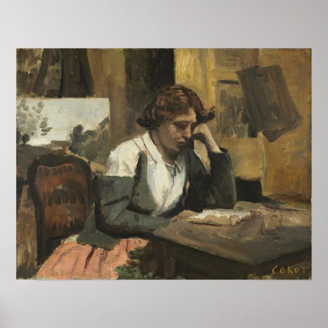 Poster Corot - Menina Lendo (Frente)