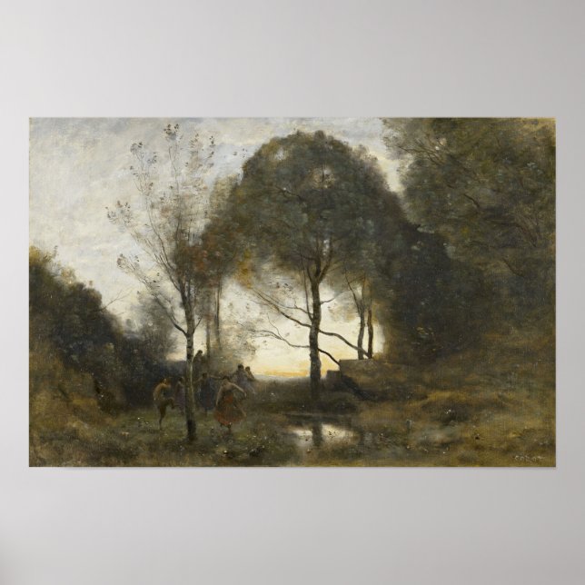 Poster Corot - Ninfas E Fauns (Frente)