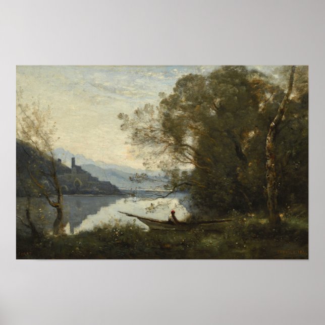 Poster Corot - O Boatman Molhado (Frente)