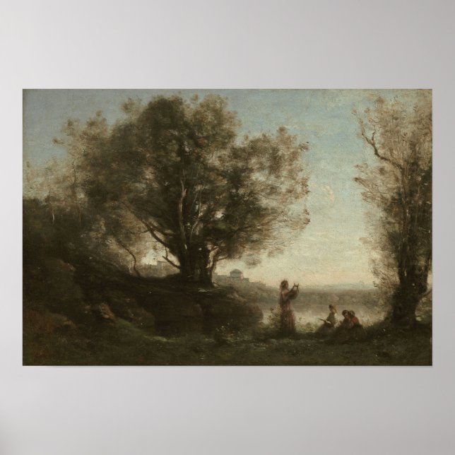 Poster Corot - Orfeu lamentando Eurídice (Frente)