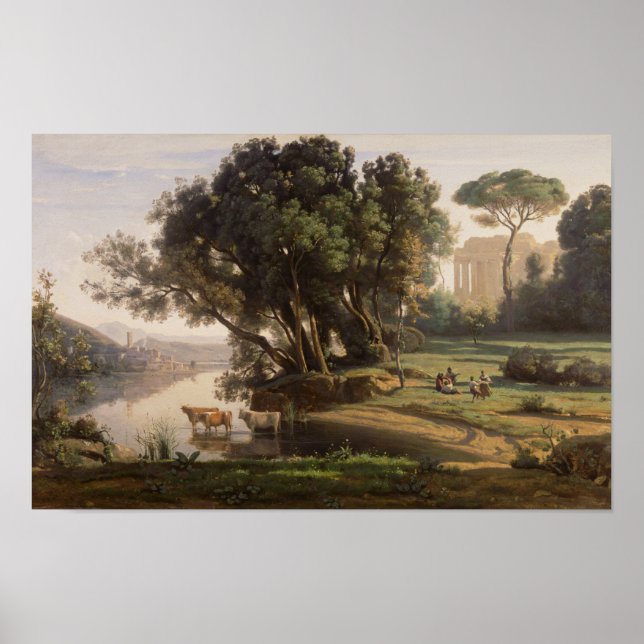 Poster Corot - Paisagem Italiana (1835) (Frente)