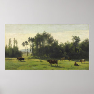 Poster Corot - Pastagens Em L Aurore 1845
