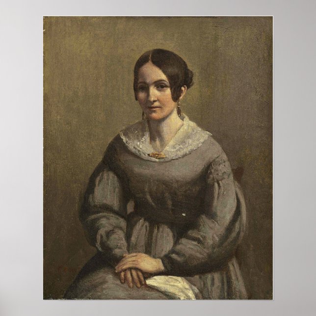 Poster Corot - Retrato de Jovem Mulher (Frente)