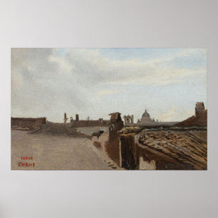 Poster Corot - Roma A Vista a Partir Da Janela 1825