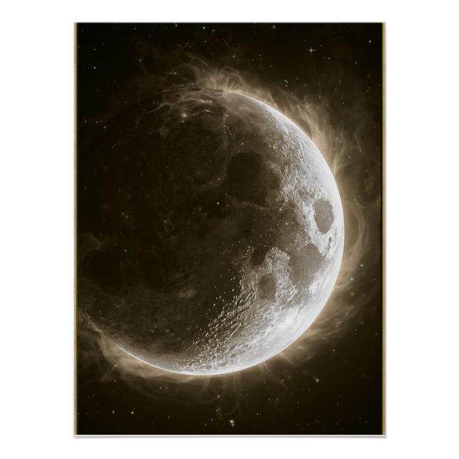 Póster Corpo Celeste l -- Arte de Parede da Lua (Frente)