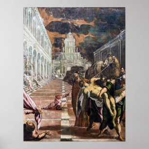Poster Corpo da rua trazido a Veneza por Jacopo Tintore