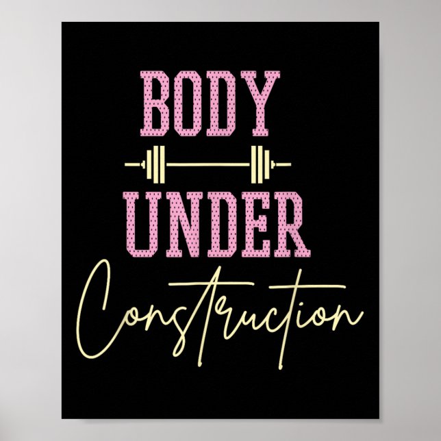 Poster Corpo Em Construção De Motivação Engraçada (Frente)