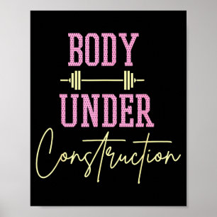 Poster Corpo em Construção Piada Motivacional de Treino
