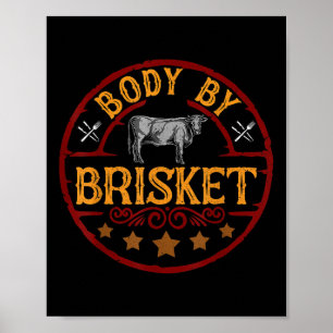 Poster Corpo Engraçado Pelo Brisket Barbeque Churrasco Gr