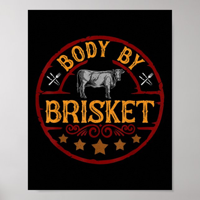Poster Corpo Engraçado Pelo Brisket Barbeque Churrasco Gr (Frente)