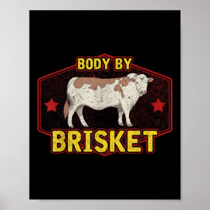 Poster Corpo Engraçado Pelo Brisket Meat Griling Beef Bar