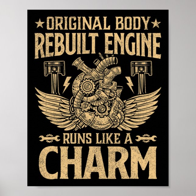 Poster Corpo Original Engraçado Motor Reconstruído Funcio (Frente)