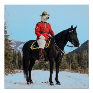 Póster Corporal da RCMP de Urso Polar a Cavalo