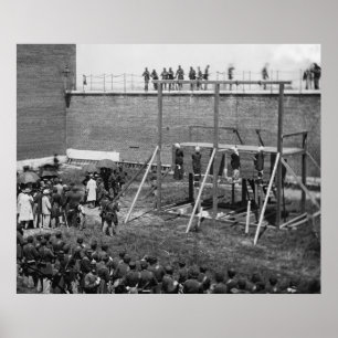 Póster Corpos Prendendo de Conspiradores de Lincoln, 1865