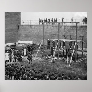 Póster Corpos Prendendo de Conspiradores de Lincoln, 1865