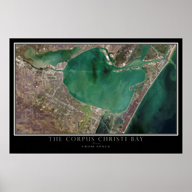 Poster Corpus Christi Bay Texas Do Mapa Espacial por Saté (Frente)
