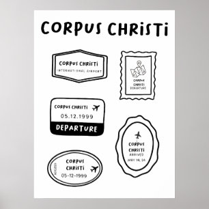 Poster Corpus Christi - Coleção de Carimbos de Viagem
