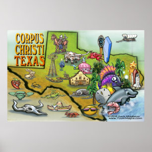 Póster Corpus Christi TX Map