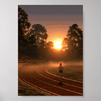 Poster Corredor de Arte Pixel Retro em uma Pista de Estád