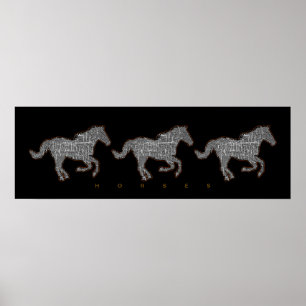 Poster corredor preto do cavalo