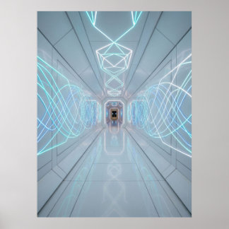 Poster Corredor Tecnológico de Luz Neon