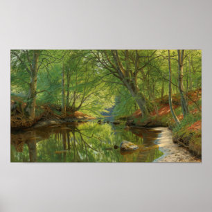 Póster Córrego 1896 da floresta de Peder Mørk Mønsted