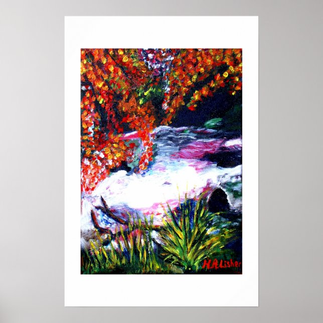 Poster Córrego de bosque (Frente)