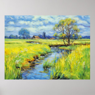 Poster Córrego de Verão na Paisagem de Havelland