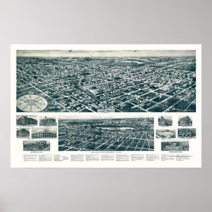 Poster Córrego do vale, mapa panorâmico de NY - 1924