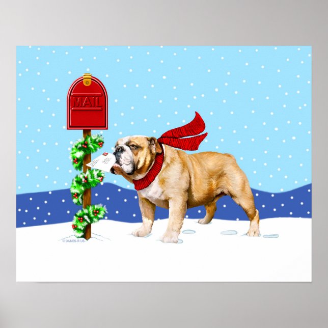 Póster Correio de Natal do Bulldog (Frente)