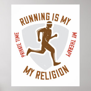 Poster Correndo - Correr é terapia e religião