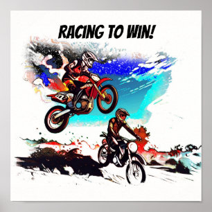 Poster Correndo Para Vencer - Pilotos de Motocross