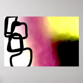 Poster Corrente de bloqueio: Abstrato cor-de-rosa, amarel