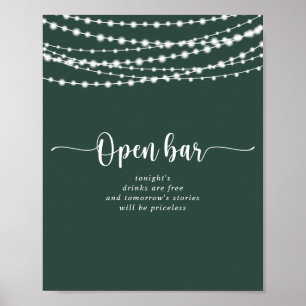 Poster Corrente de Cordas Luz Bar Aberto de Casamento Ver