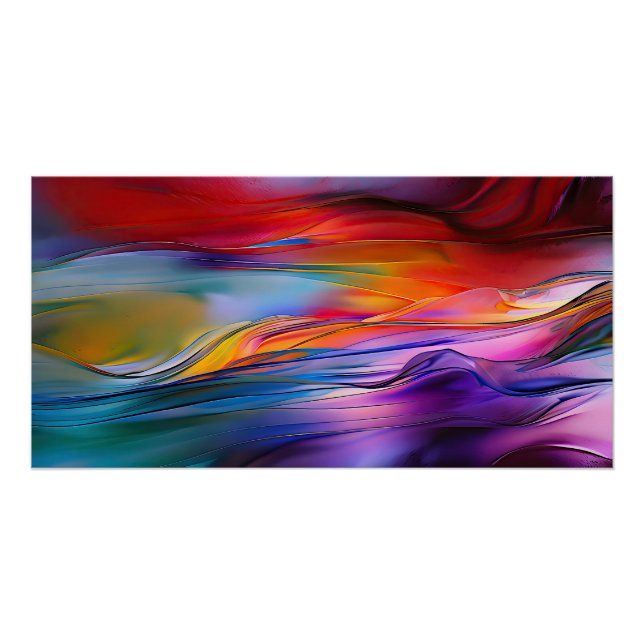 Póster "Correntes cromáticas" Abstrato Contemporâneo (Frente)