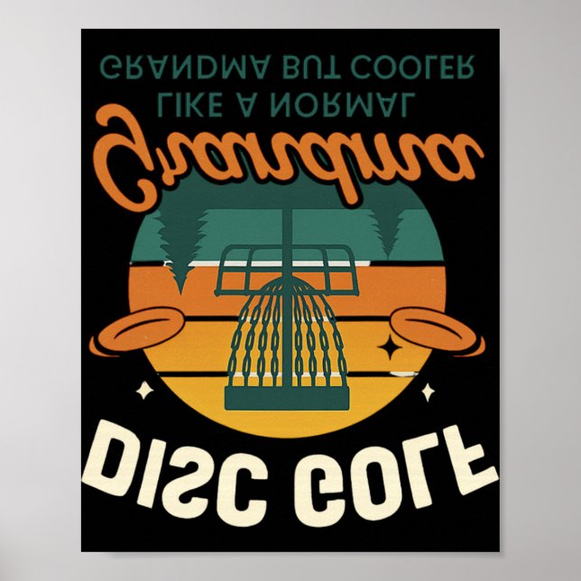 Poster Correntes de Campeã de Disco Golfe Avó (Frente)