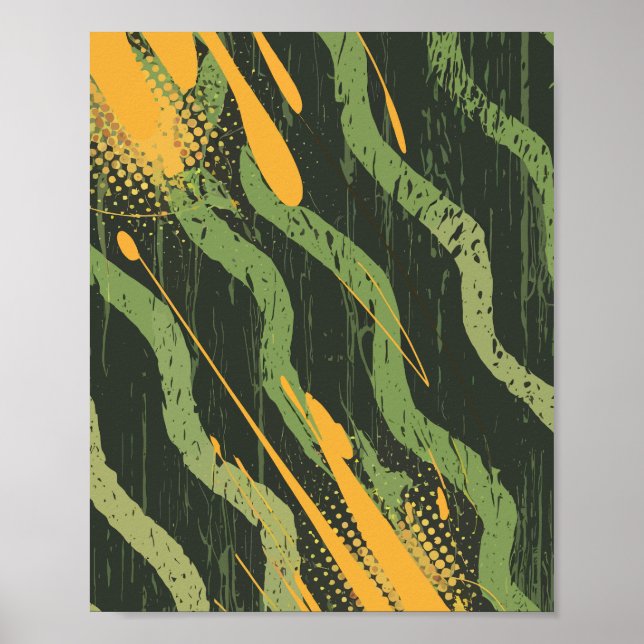 Poster Correntes Douradas nas Profundezas Verdes (Frente)