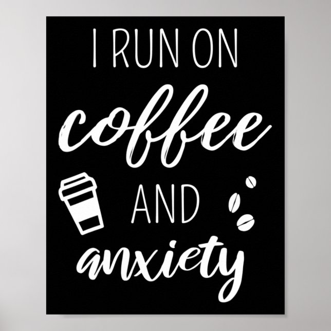 Poster Correr No Café E Ansiedade - Citação Sobre Hea Men (Frente)