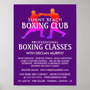Poster Correspondência de Boxing Colorida, Anúncio de Cla
