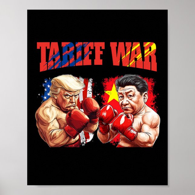Poster Correspondência De Boxing De Boxing De Trump Funny (Frente)
