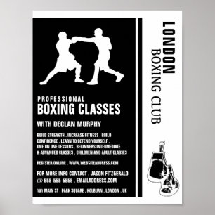 Poster Correspondência de Boxing Silhouette, Anúncio de C
