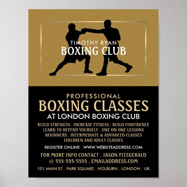Poster Correspondência de Boxing Silhouette, Anúncio de C (Frente)