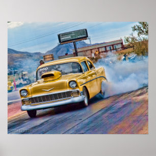 Póster Corrida de 1955 Chevy Bel Air