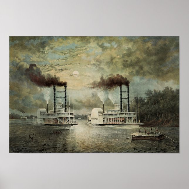 Poster Corrida de Barco a Vapor no Mississippi (Frente)