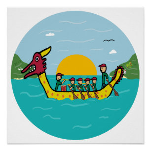 Póster Corrida de Barcos Dragões